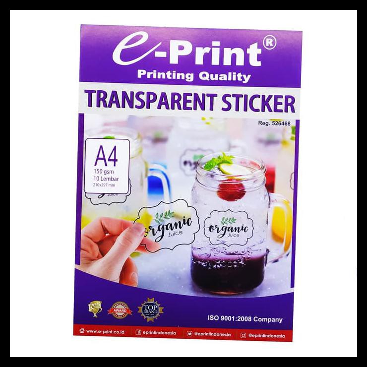 e print transparent sticker