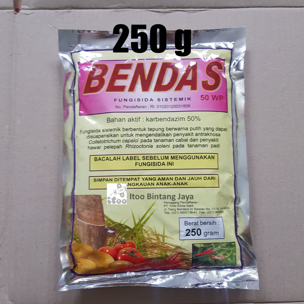 Bendas 50WP Fungisida Sistemik 250 Gram Bahan Aktif Karbendazim 50%