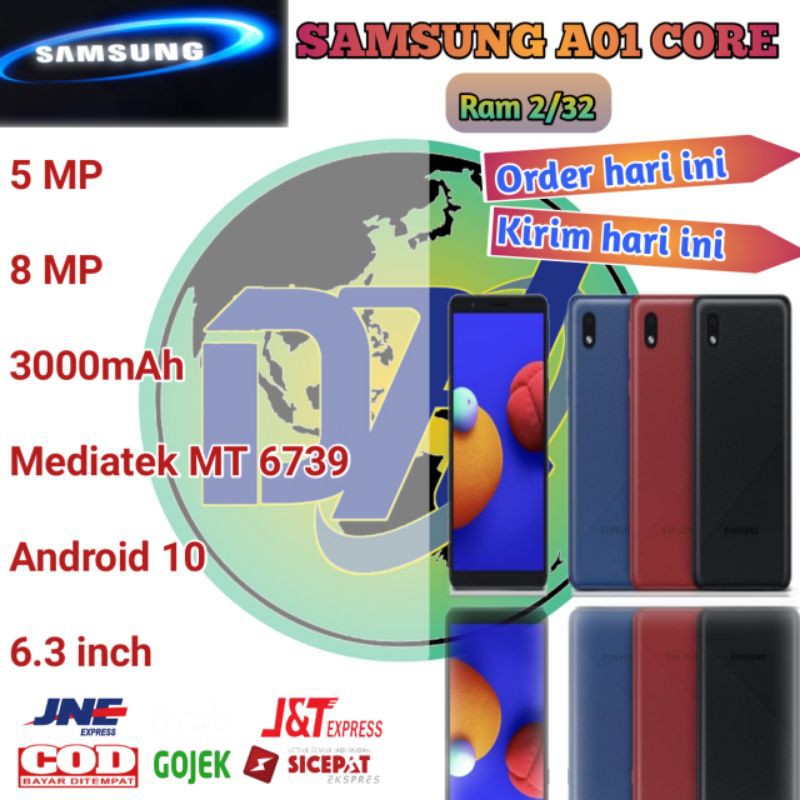 SAMSUNG A01 CORE 2/32 GB GARANSI RESMI INDONESIA 100 % SEGEL