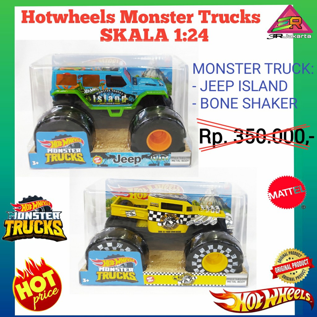 Hotwheels Diecast Monster Truck Ban Besar Skala 1:24 Hot Wheels