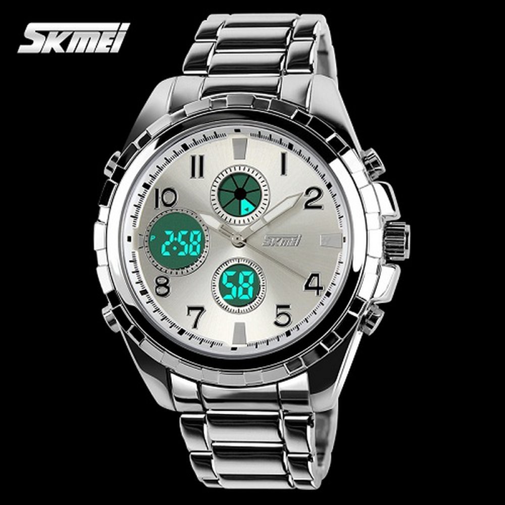 Jam Tangan Pria SKMEI 1021 Jam Tangan Analog Digital Jam Tangan Stainless Steel SKMEI Terbatas