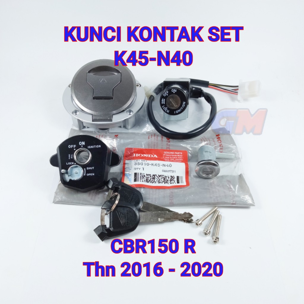 ORIGINAL KUNCI KONTAK 1 SET JOK DAN TUTUP TANGKI HONDA K45 CBR150R NEW LED KUALITAS ASLI  AHM ORI KE