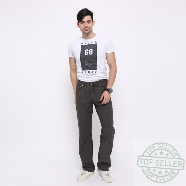 (Celana Murah) Edwin Celana Jeans EDW-115-19 Regular Fit Pria Panjang Coklat - Cokelat Tua, 30 |DXT
