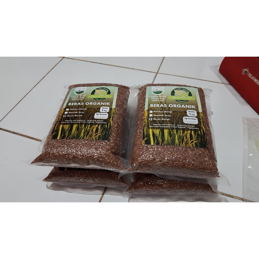 

Beras Organik Merah Sosoh Organi-Qu Vacuum / Vakum 1 kg