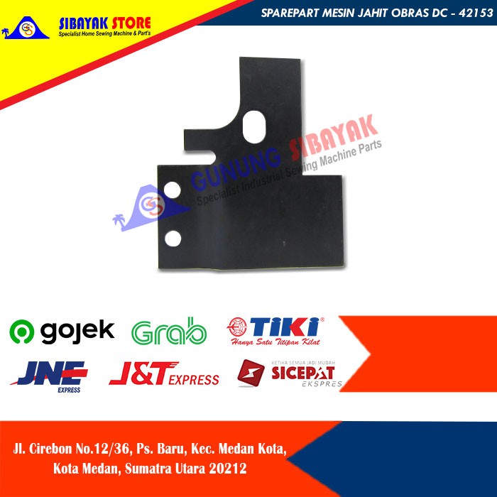Sparepart Mesin Jahit Obras DC Tutup Depan Bawah Kaleng Hitam No. 42153
