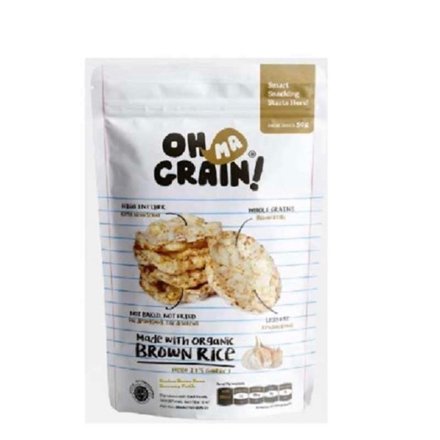 

OH MA GRAIN Popped Rice Crackers Garlic 50 g