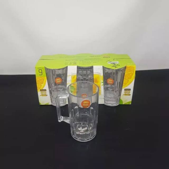 gelas melamin putih bening golden dragon 853 - Gelas Es Beer Melamine Bening Golden Dragon 853