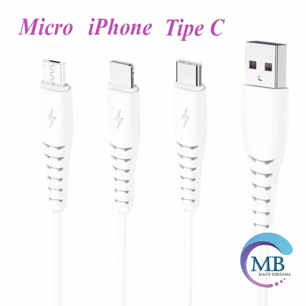 6A KABEL CABLE DATA ORIGINAL DIINAMI LIGTHING MICRO TIPE C I PH0NE USB FAST CHARGING QC 3.0A PENGISIAN CEPAT MB2280