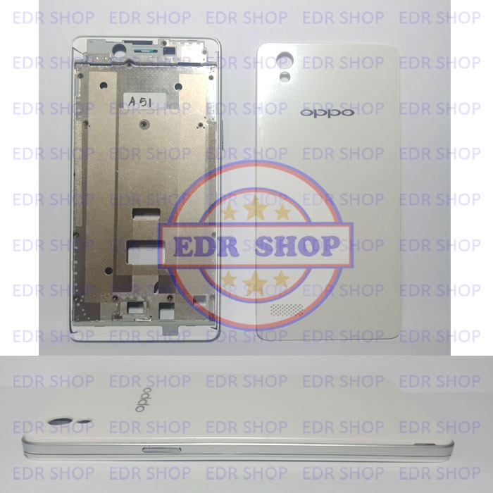 Kesing Oppo A51 A51W Mirror 5 - Housing Tulang Frame Tatakan Lcd Dudukan Mesin Fullset Ori Putih