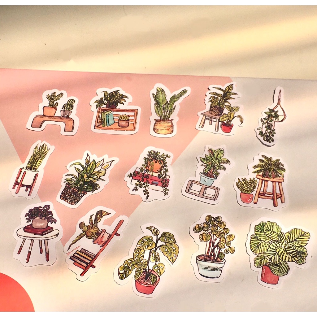 

18pcs Stiker Tanaman/Plants Sticker Pack