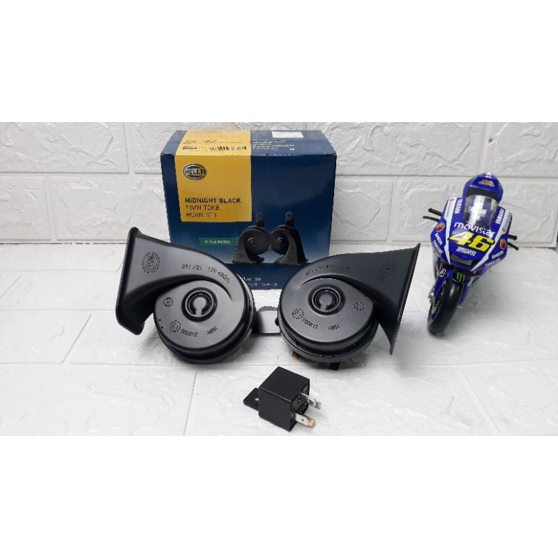 klakson keong hella midnight + relay hella