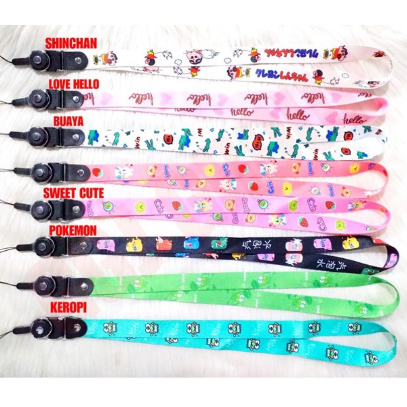 BAJ TALI GANTUNGAN HP PANJANG 38CM MOTIF &amp; BRANDED TALI GANTUNGAN HP MOTIF CARTOON STRAP PHONE SS116