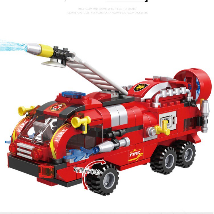 [FUNNY]387pcs Mainan Balok Susun Pemadam Kebakaran 6 in 1 / Balok Susun Model Fire Fighter