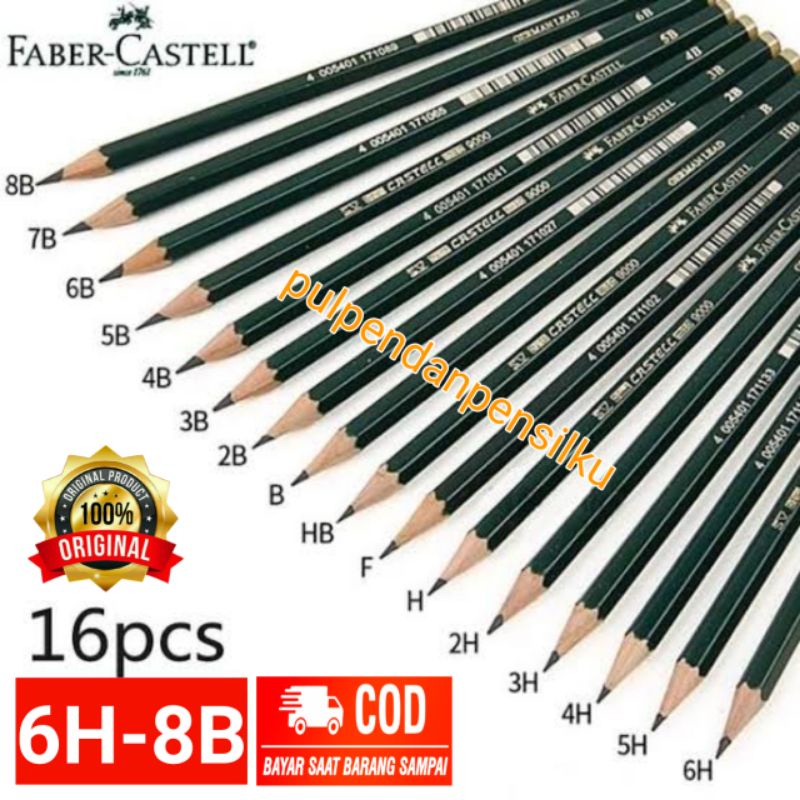 

[1PCS] FABER CASTELL PENSIL/BLACK PENCIL CASTELL 9000 JENIS ISI PENSIL LENGKAP