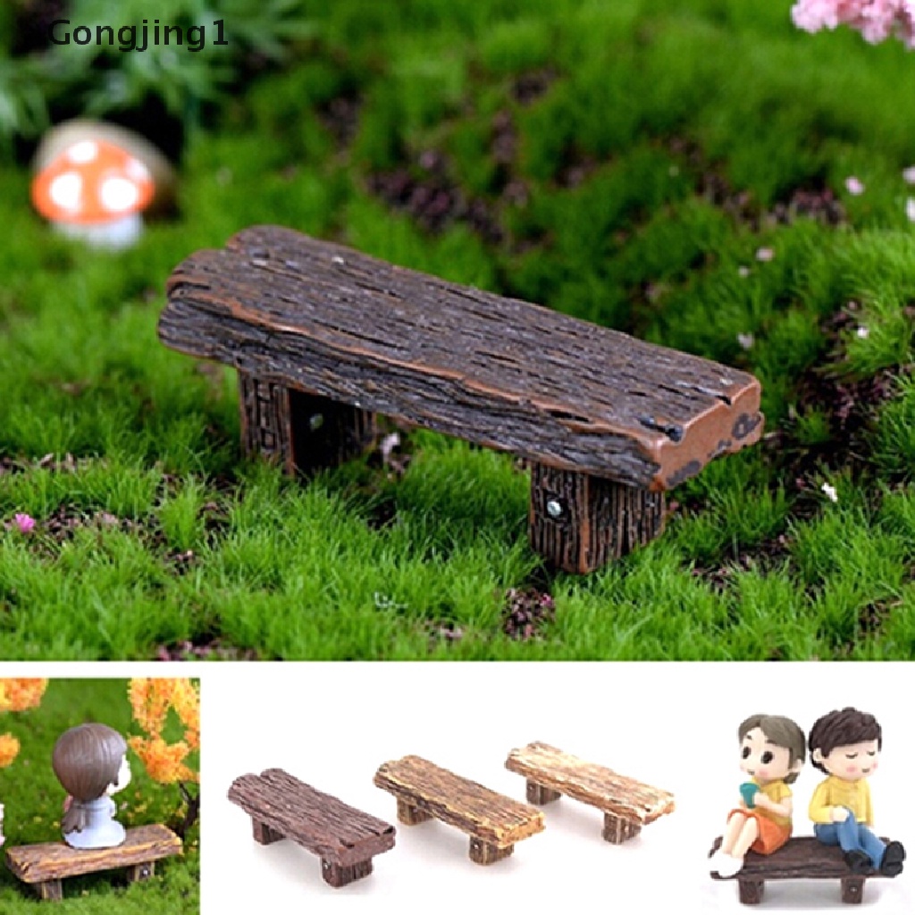 Gongjing1 2Pcs Miniatur Bangku Taman Untuk Dekorasi Rumah Boneka