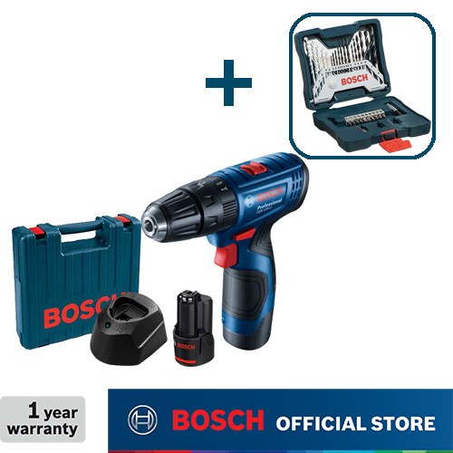 Bosch Bor Tembok Baterai dengan Mata Bor 33 X-Line Set GSB 120-LI GEN3