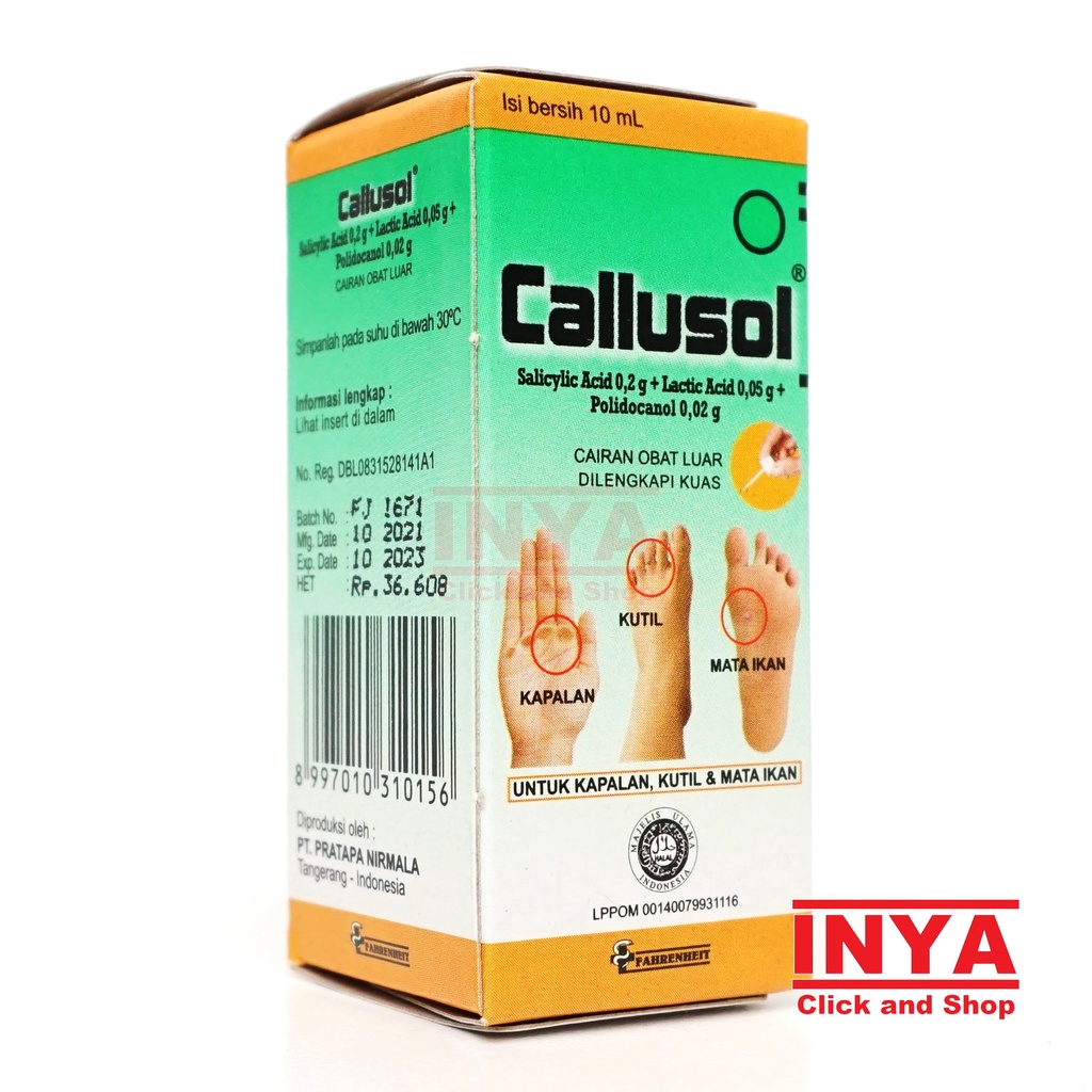 CALLUSOL 10ml - Obat Kulit - Kapalan - Kutil - Mata Ikan - Calluses - Wart