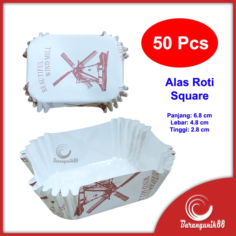 Kertas Alas Roti Kue (50 pcs) Anti Lengket PET CC Square Kotak