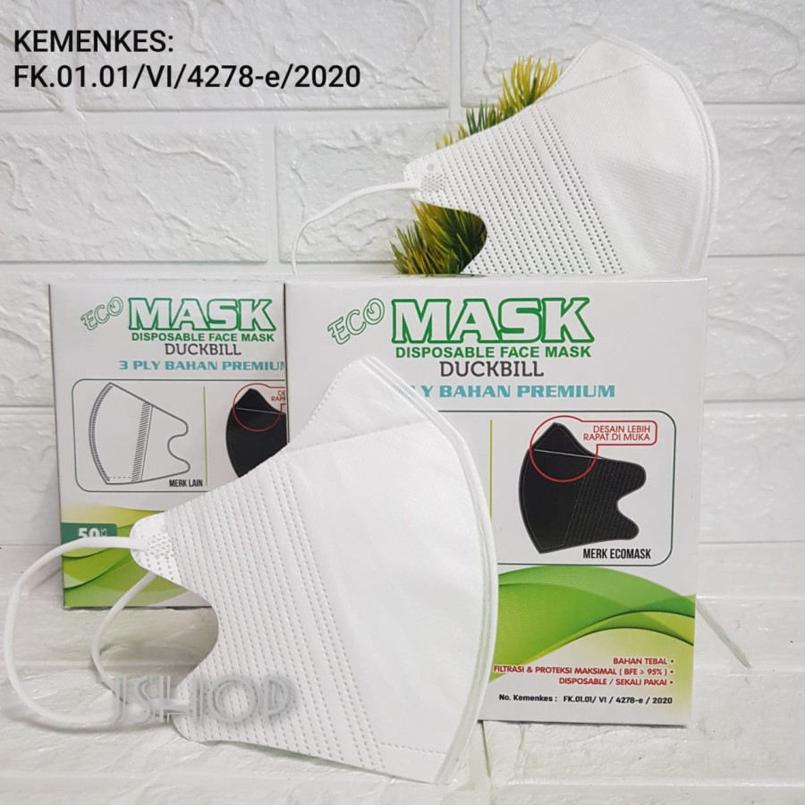 MASKER DUCKBILL 3 PLY ECO MASK - 1 BOX 50 PCS