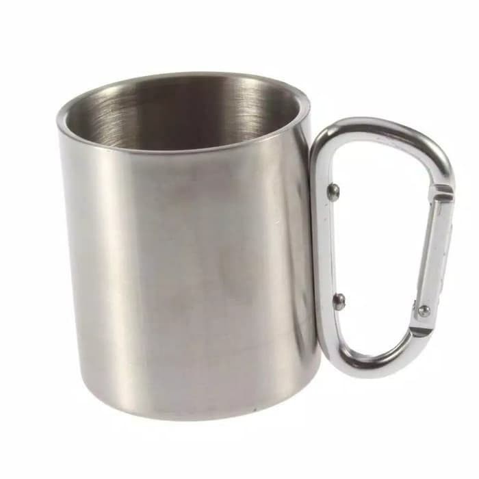 Mug Gelas Cangkir Outdoor Carabiner Stainless