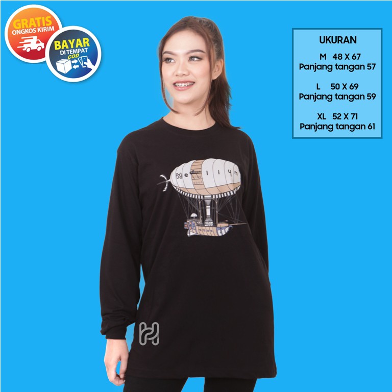 Kaos Lengan Panjang Helium/Kaos kantor /Kaos Oblong/Kaos jaga Lengan Panjang/Kaos Pria&amp;Wanita