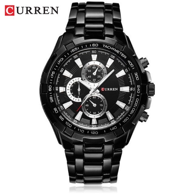 CURREN 8023 Jam Tangan Pria Analog Stainless Steel Chronograph Tidak Aktif ALL-TIME CURRENOS