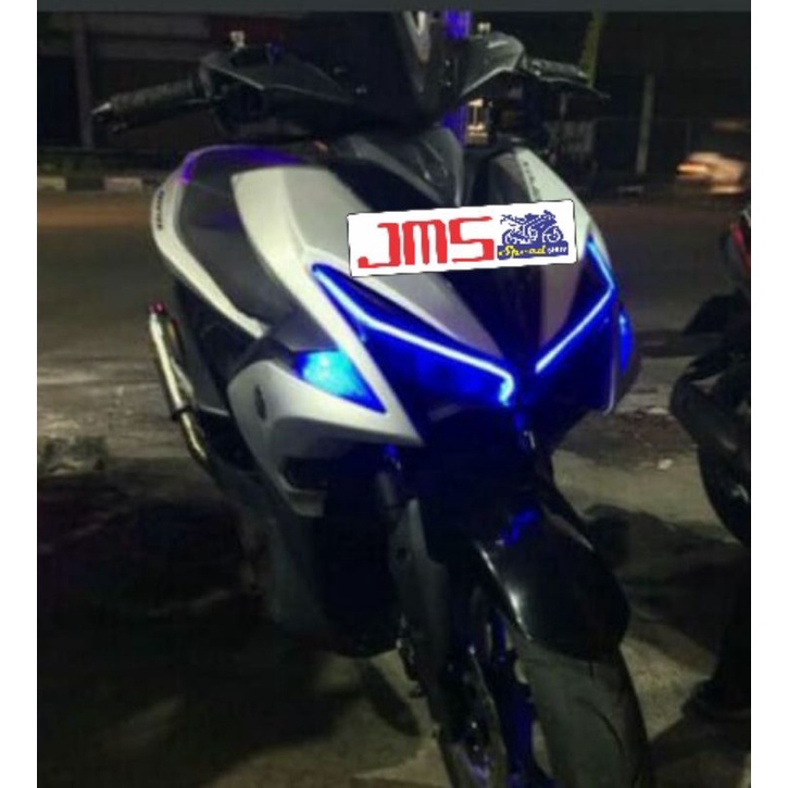 lampu alis led biru merah ungu putih ice blue 30/60 cm bulat universal beat vario aerox nmax pcx cbr r15