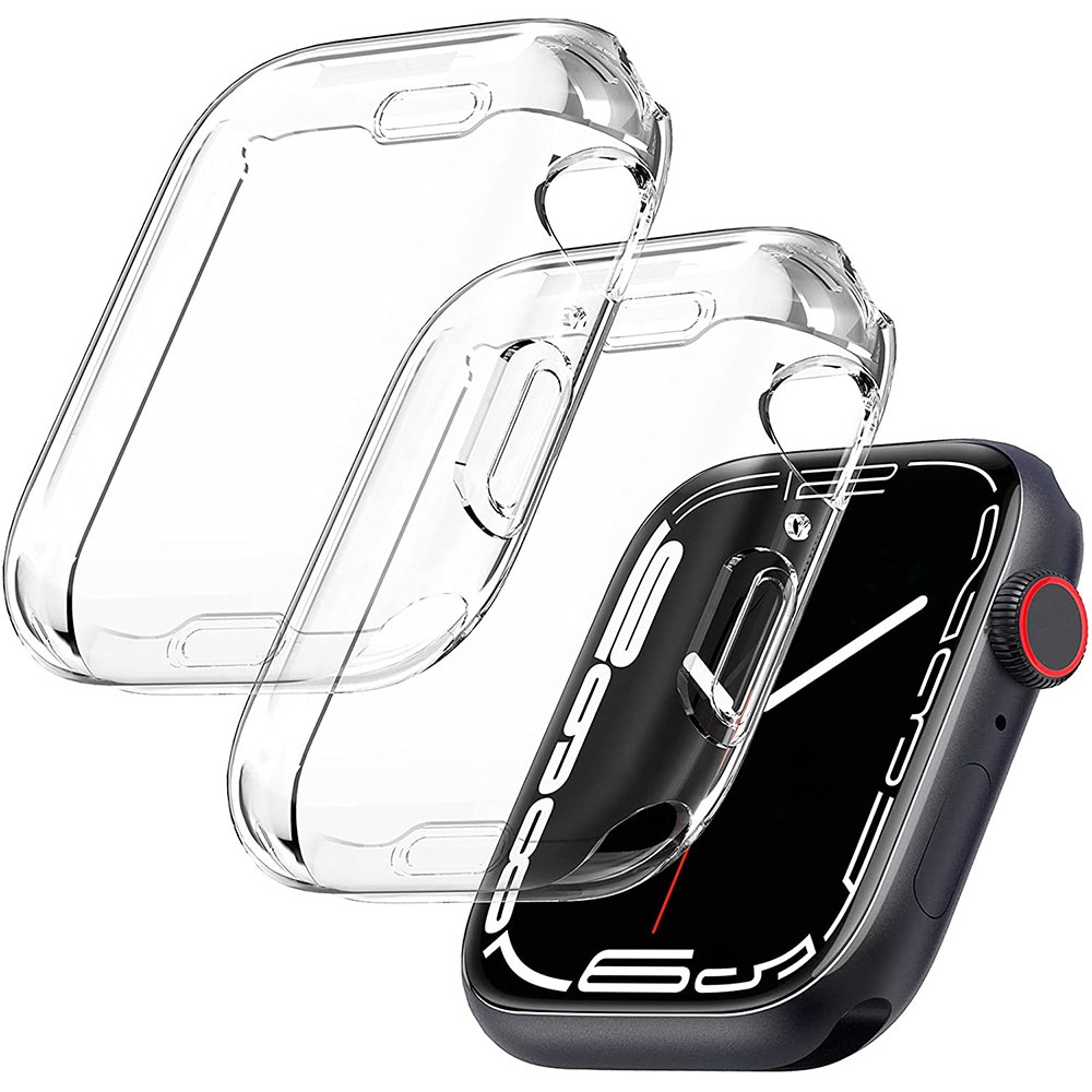 Case Bumper Pelindung Layar Transparan 45mm 41mm 44mm 40mm 42mm 38mm Untuk iWatch Series 8 7 6 SE 5 4 3