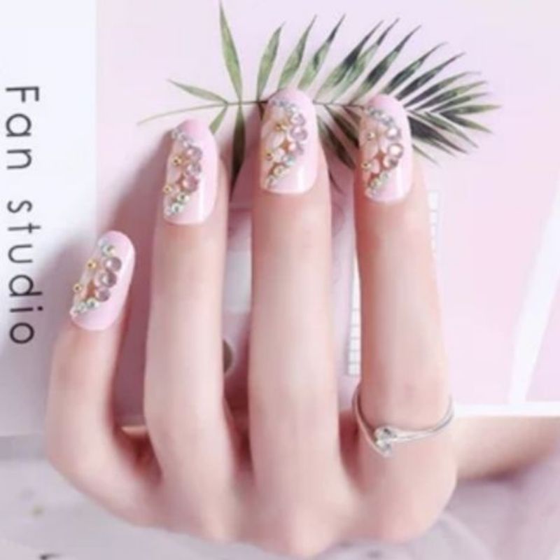 Kuku Palsu 3D/ Nail Art/ untuk Pengantin/isi 24pcs Fake Nails for Bride