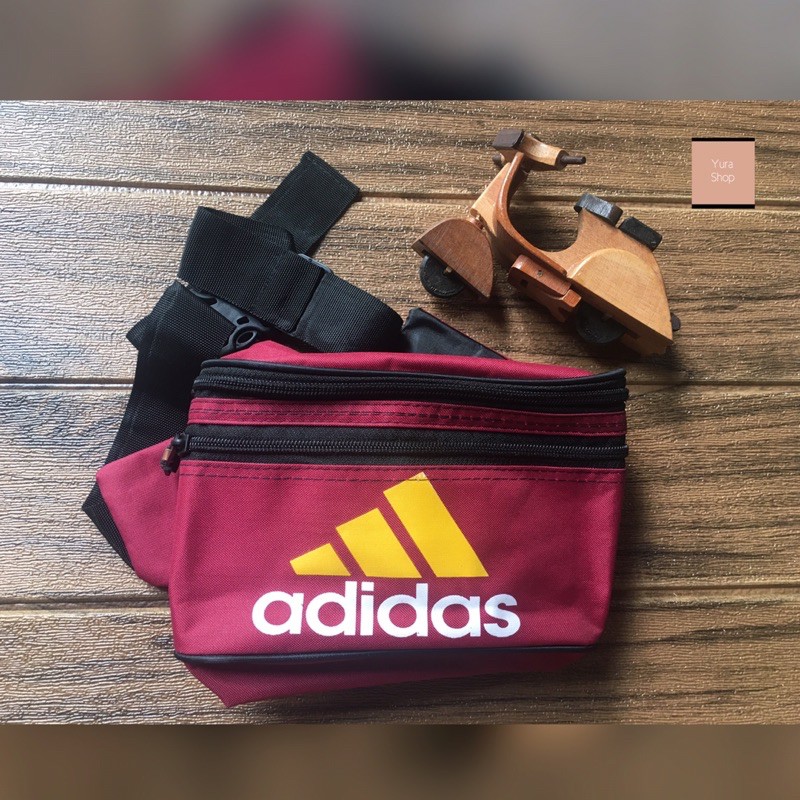 Waist Bag Cowok Adidas | Tas Pinggang Selempang Pria Motif Adidas