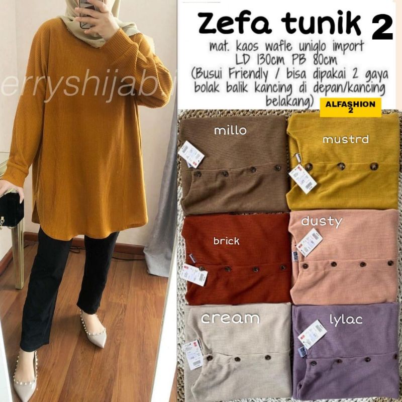 ZEFA TUNIK ORIGINAL BY ALFASHION ATASAN JUMBO BAHAN MELAR BIG SIZE BAHAN KAOS UNIQLO BERKUALITAS