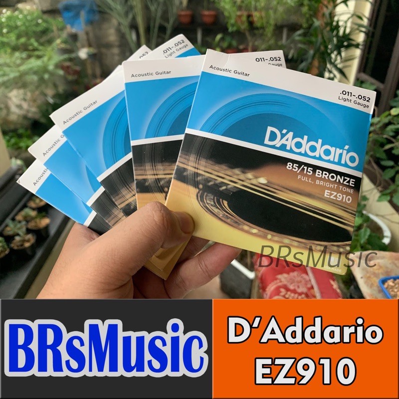 Senar Gitar Akustik D’Addario EZ910 85/15 Bronze Full Set 6 Tali D Addario