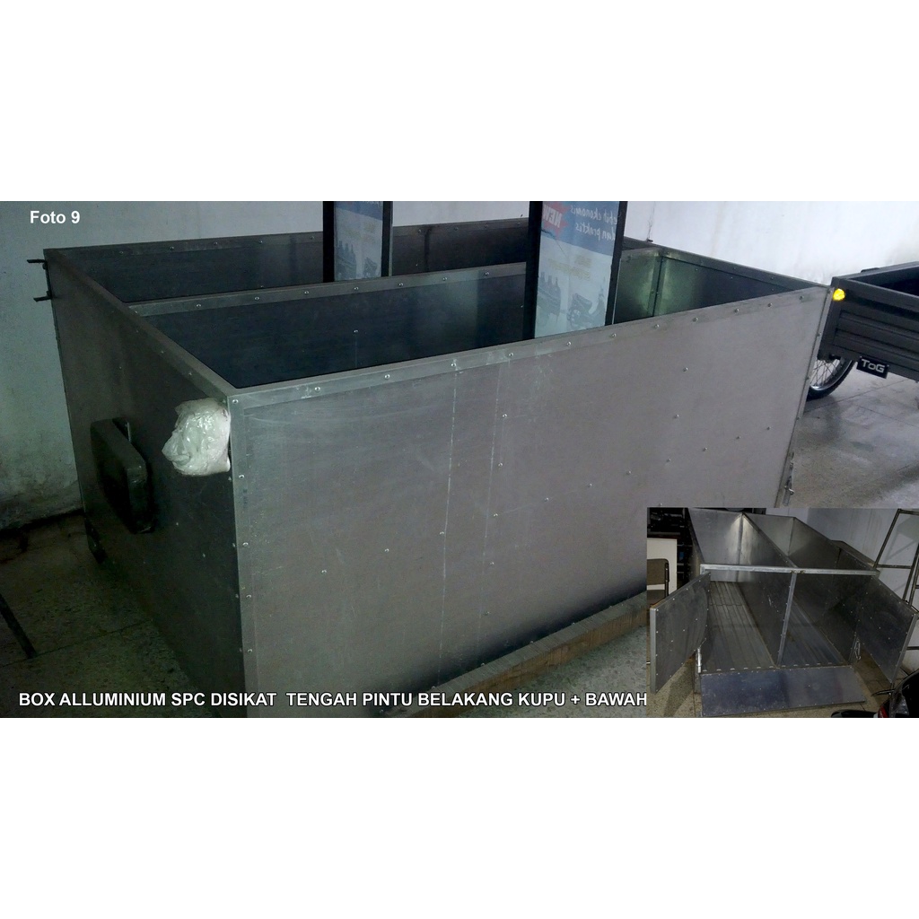 Bak Cargo Split Alluminium SPC  khusus untuk Motor Roda Tiga Viar Tossa Kaisar Nozomi panjang 180 cm