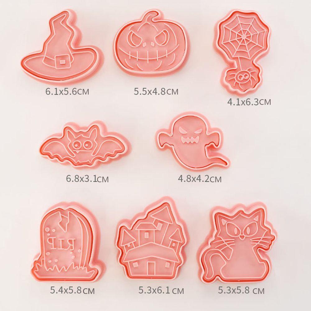 R-FLOWER Cookie Cutters Kitchen Untuk Bayi Anak Labu Hantu Tengkorak Cetakan Kue Halloween Cookie Embos