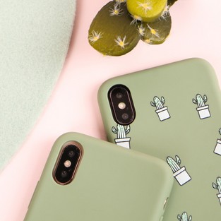 SOFT CASE CUTE GREEN CACTUS FOR IPHONE OPPO VIVO
