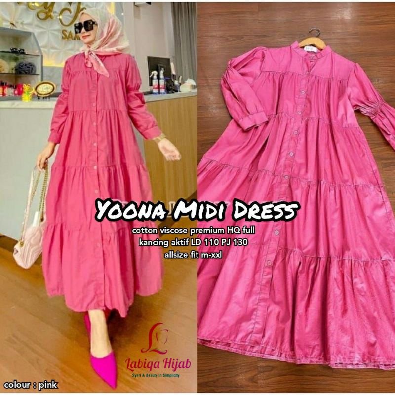 Lenora Midi Dress Bahan Katun HQ Best Seller