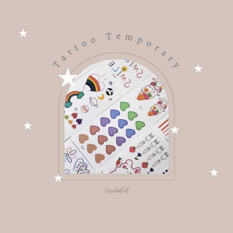 2 pcs Tattoo Temporary Aesthetic / Tatto Temporary Waterproof