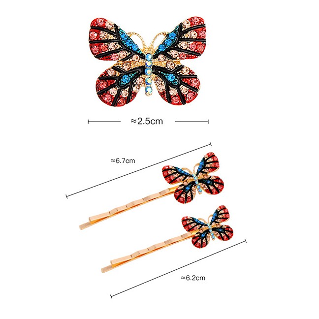 LRC Bross Fashion Color Butterfly-studded Brooch F60171