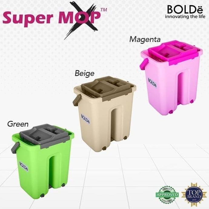 best produk] Super MOP X BOLDe - Alat Pel Peras dan Bilas sistem Flat-100% Original