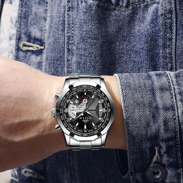 『Terbaru』 COD Jam Tangan Pria CIELO S001 Original Luxury Full Steel Sport Quartz Business Waterproof