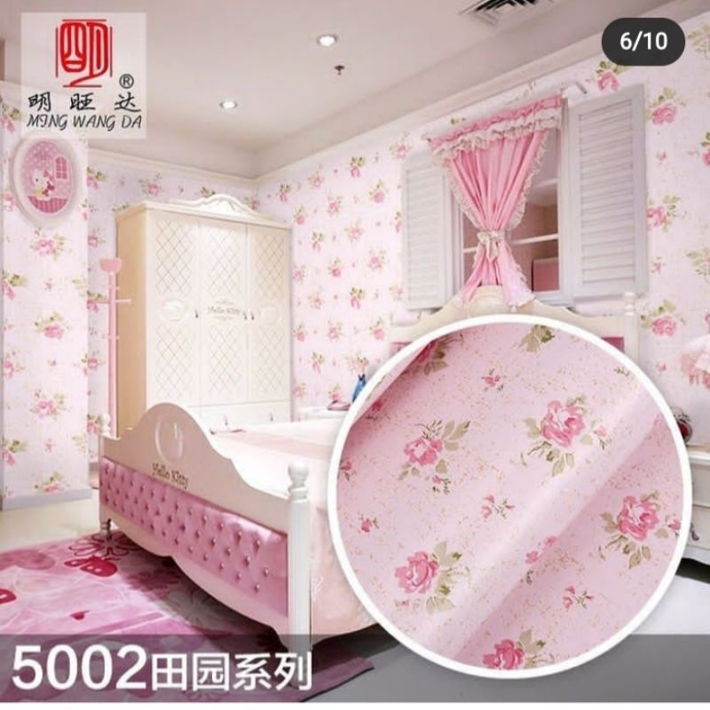 WALLPAPER STIKER DINDING MOTIF SABI PINK