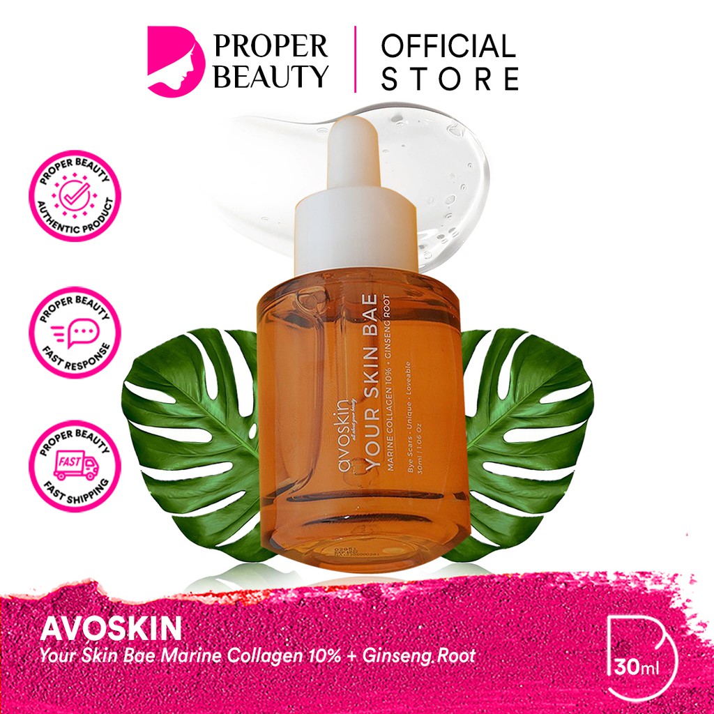 AVOSKIN Your Skin Bae Marine Collagen 10% + Ginseng Root Indonesia / Avo Skin Bye Scars Unique Serum