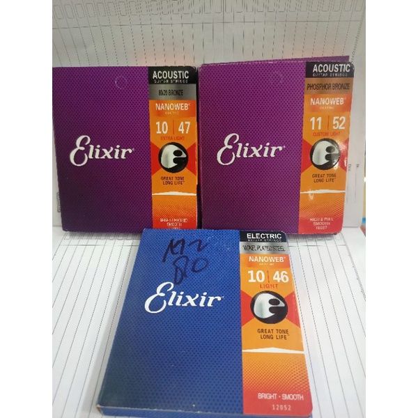 Senar gitar elixir  acoustik elektrik