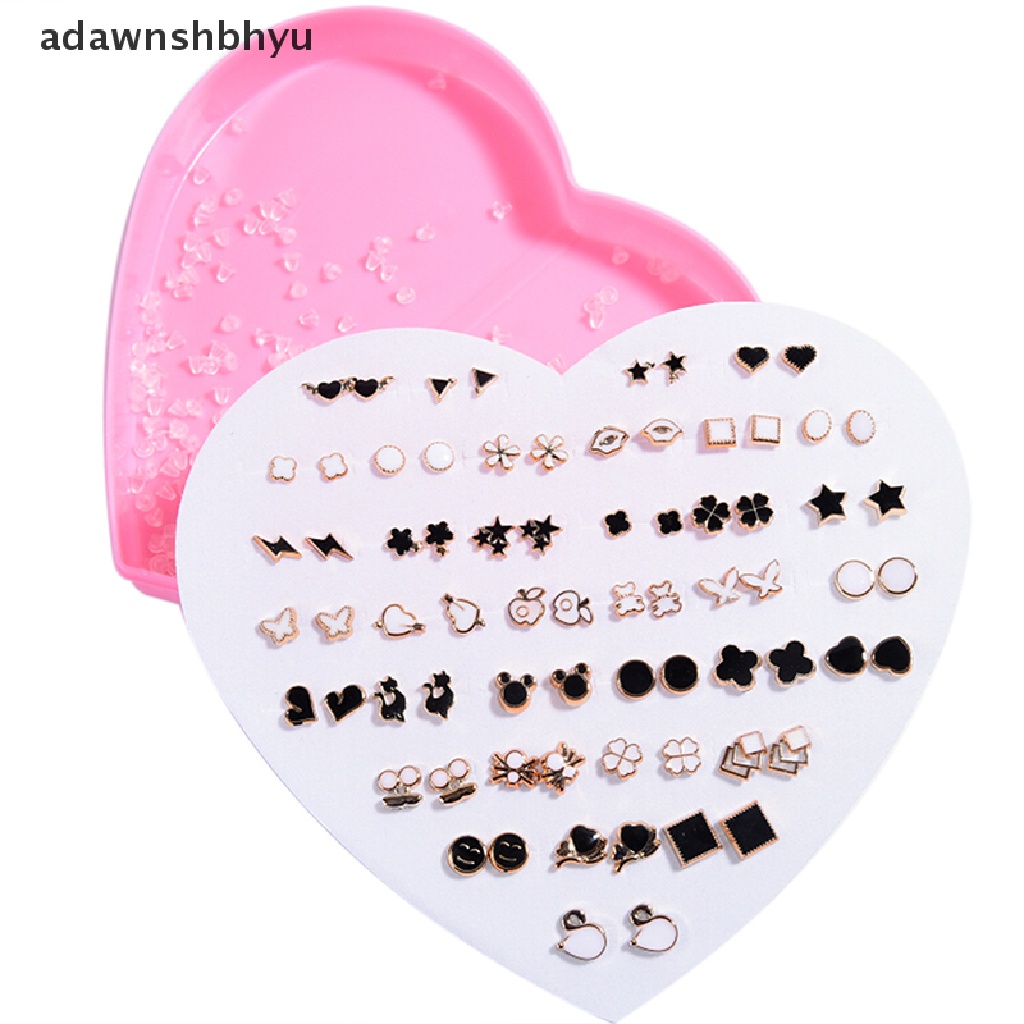 Adawnshbhyu 36pasang Fashion Wanita Gadis Kristal Diamante Bunga Stud Anting Set Perhiasan