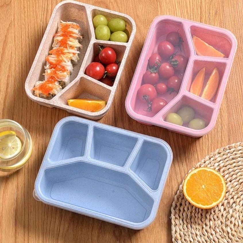 BELLA - KOTAK MAKAN LUNCH BOX BAHAN GANDUM JERAMI 3 / 4 SEKAT