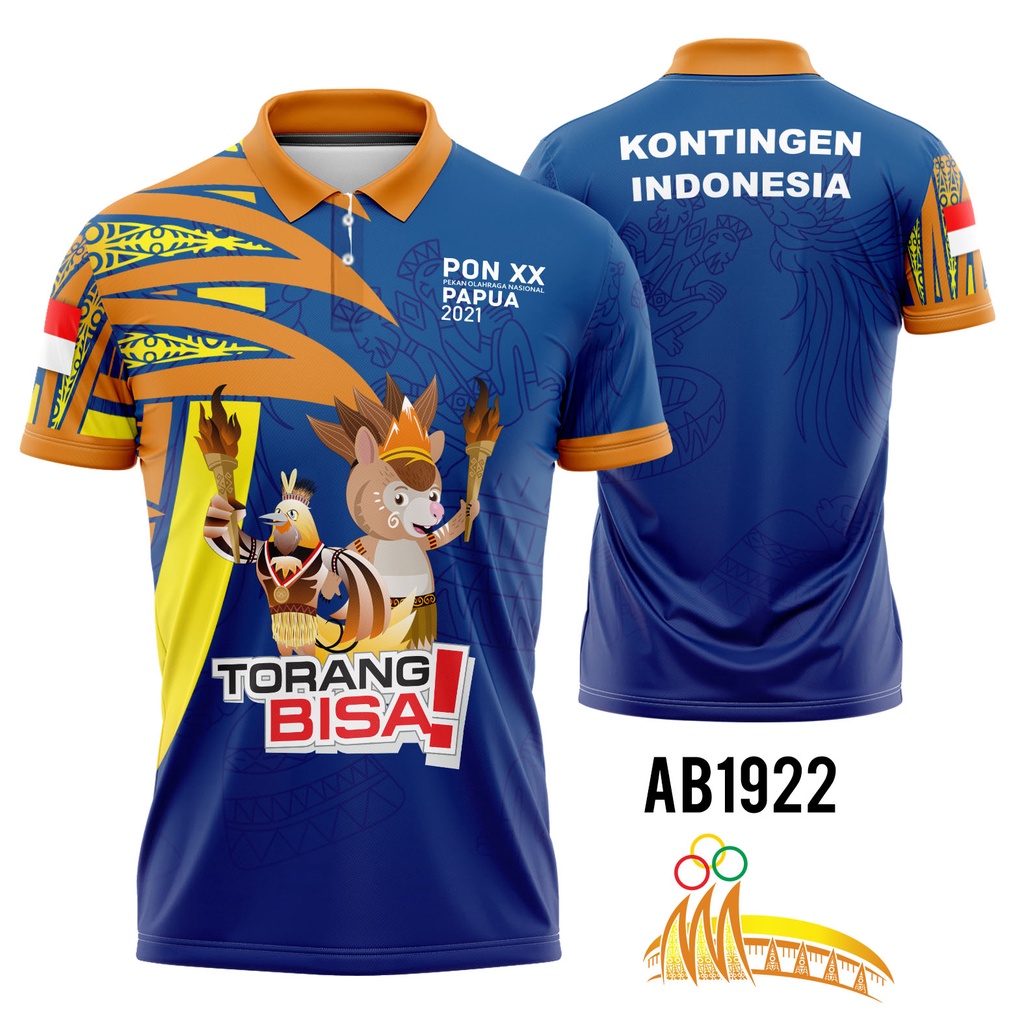 JERSEY PON XX PAPUA 2021 PEKAN OLAHRAGA NASIONAL 2021 LENGAN PENDEK BERKERAH - DRY FIT BENZEMA