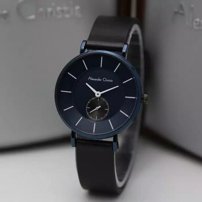 JAM TANGAN WANITA ALEXANDRE CHRISTIE AC 8484 AC8484 Hitam Biru ORIGINAL BERGARANSI