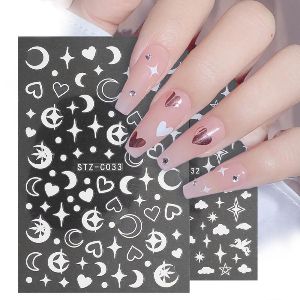 Top Nail Sticker Dekorasi Kuku DIY Desain Garis Curve Metal