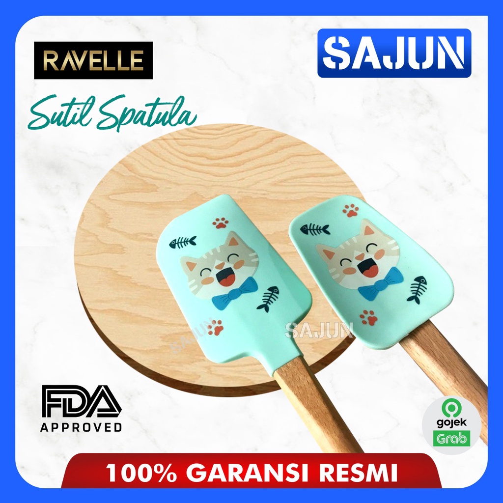 RAVELLE Sutil Set of 2 Peralatan Masak Sutil Spatula 6 Motif Menarik