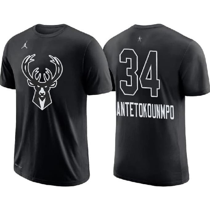 Sale Kaos Tshirt Baju Combed 30S Distro Nba Basket Milwaukee Bucks Jersey